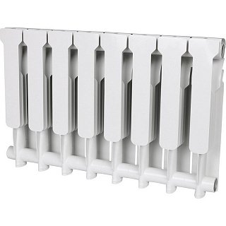 Алюминиевый радиатор 8 секций, 428х640х80, ROMMER Profi AL 350, белый RAL-1210-035008 